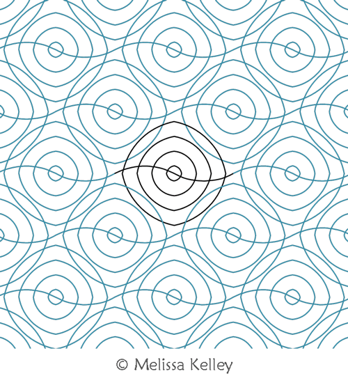 Ripple 1 by Melissa Kelley. This image demonstrates how this computerized pattern will stitch out once loaded on your robotic quilting system. A full page pdf is included with the design download.
