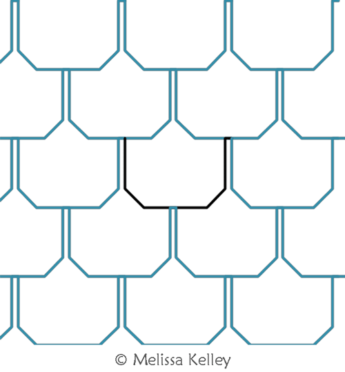 Salt Box by Melissa Kelley. This image demonstrates how this computerized pattern will stitch out once loaded on your robotic quilting system. A full page pdf is included with the design download.
