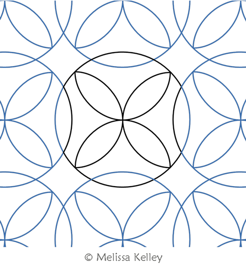 Sand Dollar Ring  by Melissa Kelley. This image demonstrates how this computerized pattern will stitch out once loaded on your robotic quilting system. A full page pdf is included with the design download.