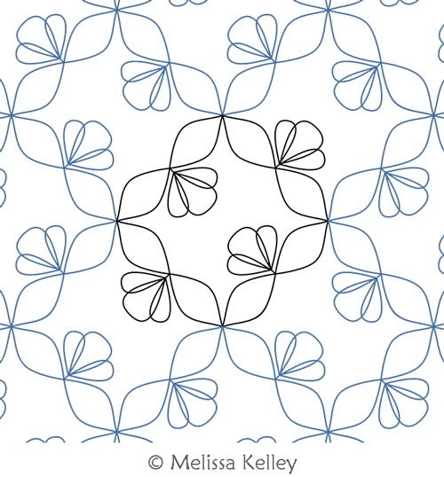Shell Twist by Melissa Kelley. This image demonstrates how this computerized pattern will stitch out once loaded on your robotic quilting system. A full page pdf is included with the design download.