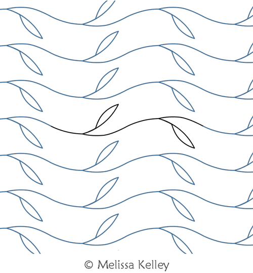 Simple Vines by Melissa Kelley. This image demonstrates how this computerized pattern will stitch out once loaded on your robotic quilting system. A full page pdf is included with the design download.