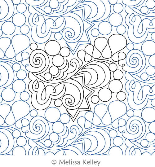 Skadaddle by Melissa Kelley. This image demonstrates how this computerized pattern will stitch out once loaded on your robotic quilting system. A full page pdf is included with the design download.