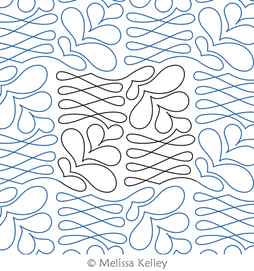 Sketchy Lace by Melissa Kelley. This image demonstrates how this computerized pattern will stitch out once loaded on your robotic quilting system. A full page pdf is included with the design download.