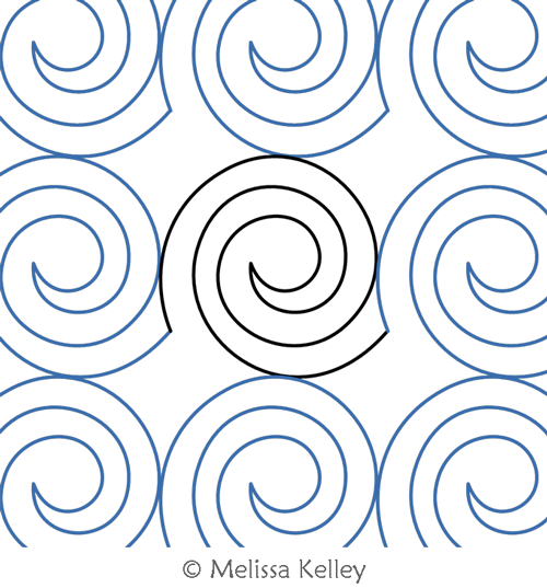 Snail Shells by Melissa Kelley. This image demonstrates how this computerized pattern will stitch out once loaded on your robotic quilting system. A full page pdf is included with the design download.