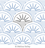 Sunny Clams by Melissa Kelley. This image demonstrates how this computerized pattern will stitch out once loaded on your robotic quilting system. A full page pdf is included with the design download.