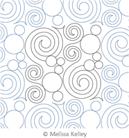 Swirly Bubbles by Melissa Kelley. This image demonstrates how this computerized pattern will stitch out once loaded on your robotic quilting system. A full page pdf is included with the design download.