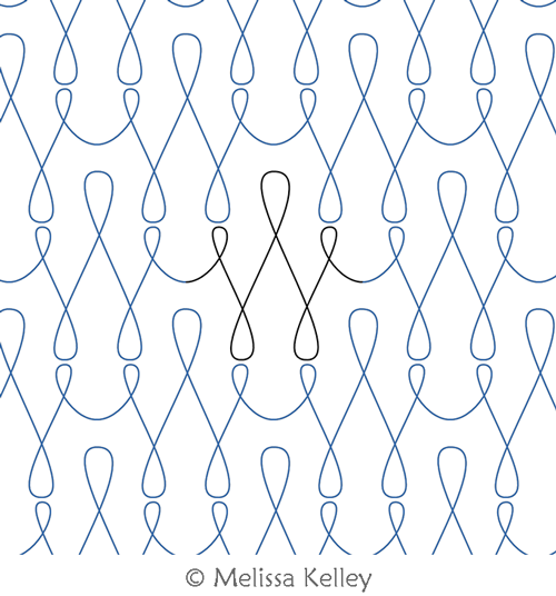 Thread and Lace by Melissa Kelley. This image demonstrates how this computerized pattern will stitch out once loaded on your robotic quilting system. A full page pdf is included with the design download.