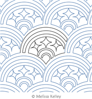 Tilted Sparkle Clam by Melissa Kelley. This image demonstrates how this computerized pattern will stitch out once loaded on your robotic quilting system. A full page pdf is included with the design download.