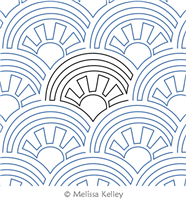 Tilted Sunny Claml by Melissa Kelley. This image demonstrates how this computerized pattern will stitch out once loaded on your robotic quilting system. A full page pdf is included with the design download.