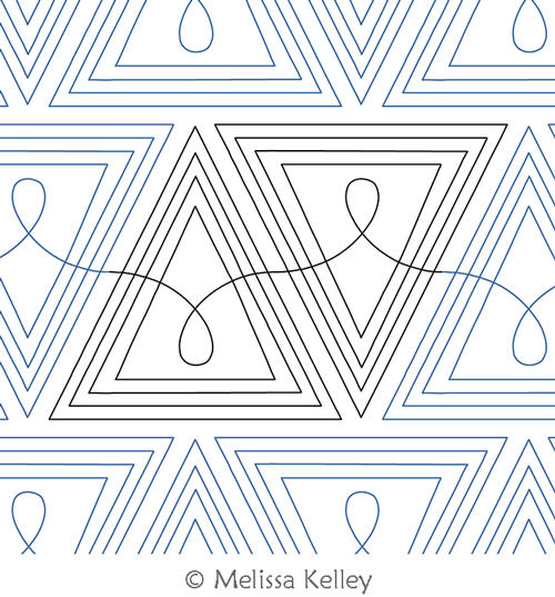 Triangle Lace by Melissa Kelley. This image demonstrates how this computerized pattern will stitch out once loaded on your robotic quilting system. A full page pdf is included with the design download.