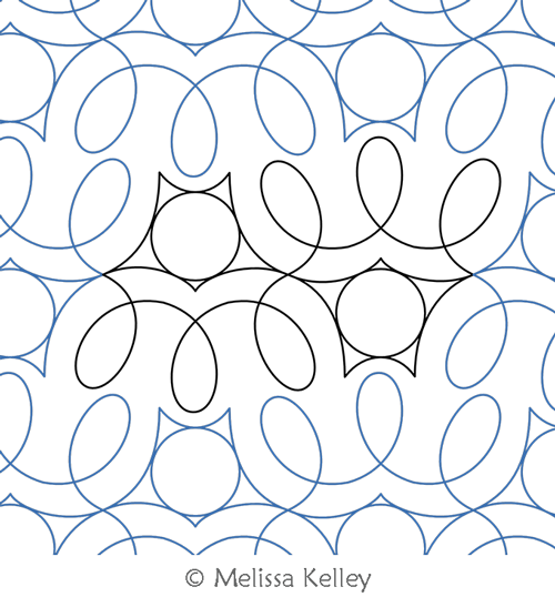 Triple Loop by Melissa Kelley. This image demonstrates how this computerized pattern will stitch out once loaded on your robotic quilting system. A full page pdf is included with the design download.