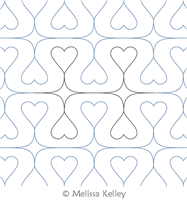 Tubular Hearts by Melissa Kelley. This image demonstrates how this computerized pattern will stitch out once loaded on your robotic quilting system. A full page pdf is included with the design download.