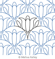 Tulip Clams by Melissa Kelley. This image demonstrates how this computerized pattern will stitch out once loaded on your robotic quilting system. A full page pdf is included with the design download.