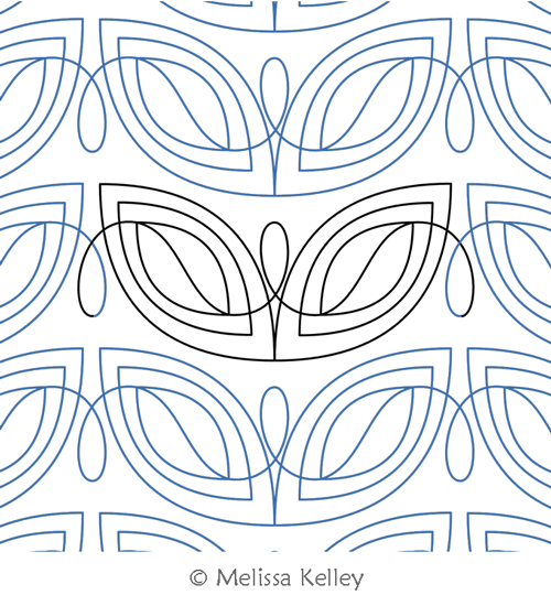 Twirly Vines by Melissa Kelley. This image demonstrates how this computerized pattern will stitch out once loaded on your robotic quilting system. A full page pdf is included with the design download.