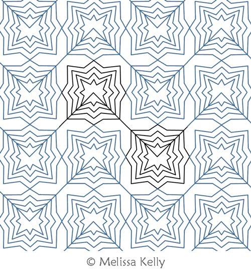 Vort by Melissa Kelley. This image demonstrates how this computerized pattern will stitch out once loaded on your robotic quilting system. A full page pdf is included with the design download.