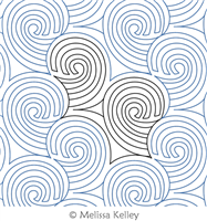 Wavy Sea by Melissa Kelley. This image demonstrates how this computerized pattern will stitch out once loaded on your robotic quilting system. A full page pdf is included with the design download.