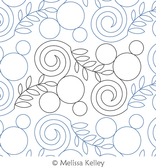 Wonderland by Melissa Kelley. This image demonstrates how this computerized pattern will stitch out once loaded on your robotic quilting system. A full page pdf is included with the design download.