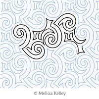 Angular Curvy Coil by Melissa Kelley. This image demonstrates how this computerized pattern will stitch out once loaded on your robotic quilting system. A full page pdf is included with the design download.