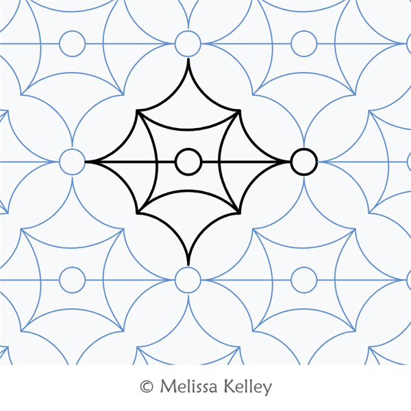 Cathedral Path by Melissa Kelley. This image demonstrates how this computerized pattern will stitch out once loaded on your robotic quilting system. A full page pdf is included with the design download.