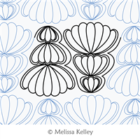 Chandelier Feathers by Melissa Kelley. This image demonstrates how this computerized pattern will stitch out once loaded on your robotic quilting system. A full page pdf is included with the design download.