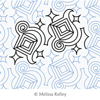 Diamonds in the Sky by Melissa Kelley. This image demonstrates how this computerized pattern will stitch out once loaded on your robotic quilting system. A full page pdf is included with the design download.