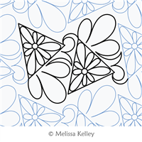 Feathered Daisy Triangles by Melissa Kelley. This image demonstrates how this computerized pattern will stitch out once loaded on your robotic quilting system. A full page pdf is included with the design download.