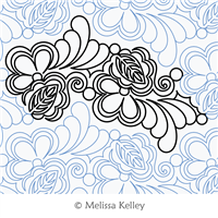 Feathery Foliage by Melissa Kelley. This image demonstrates how this computerized pattern will stitch out once loaded on your robotic quilting system. A full page pdf is included with the design download.