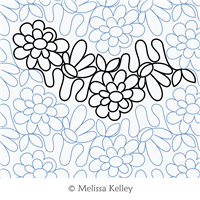 Flower Patch by Melissa Kelley. This image demonstrates how this computerized pattern will stitch out once loaded on your robotic quilting system. A full page pdf is included with the design download.