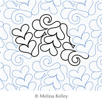 Groovy Love by Melissa Kelley. This image demonstrates how this computerized pattern will stitch out once loaded on your robotic quilting system. A full page pdf is included with the design download.