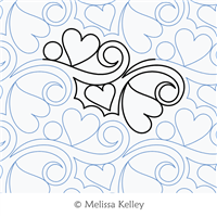 Lovely Swirls by Melissa Kelley. This image demonstrates how this computerized pattern will stitch out once loaded on your robotic quilting system. A full page pdf is included with the design download.