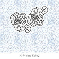 Mystical Leaves by Melissa Kelley. This image demonstrates how this computerized pattern will stitch out once loaded on your robotic quilting system. A full page pdf is included with the design download.