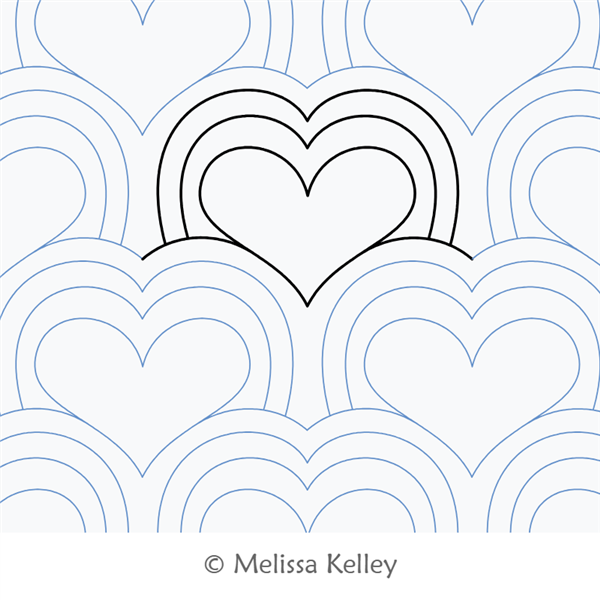 Rainbow Fields by Melissa Kelley. This image demonstrates how this computerized pattern will stitch out once loaded on your robotic quilting system. A full page pdf is included with the design download.
