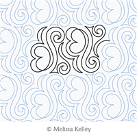 Romantic Swirls by Melissa Kelley. This image demonstrates how this computerized pattern will stitch out once loaded on your robotic quilting system. A full page pdf is included with the design download.