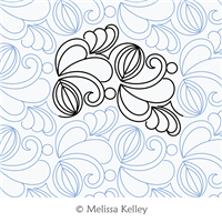 Seed Feathers by Melissa Kelley. This image demonstrates how this computerized pattern will stitch out once loaded on your robotic quilting system. A full page pdf is included with the design download.