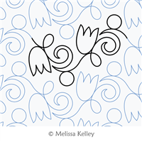 Spring Tulips by Melissa Kelley. This image demonstrates how this computerized pattern will stitch out once loaded on your robotic quilting system. A full page pdf is included with the design download.