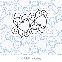 Tulip Splash by Melissa Kelley. This image demonstrates how this computerized pattern will stitch out once loaded on your robotic quilting system. A full page pdf is included with the design download.