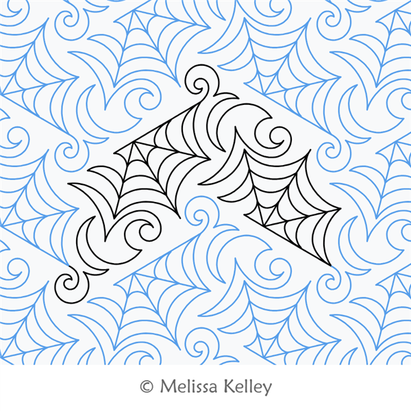 Webbed by Melissa Kelley. This image demonstrates how this computerized pattern will stitch out once loaded on your robotic quilting system. A full page pdf is included with the design download.