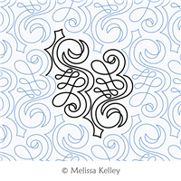 Windy Ribbons by Melissa Kelley. This image demonstrates how this computerized pattern will stitch out once loaded on your robotic quilting system. A full page pdf is included with the design download.