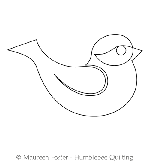 Chickadee Motif by Maureen Foster. This image demonstrates how this computerized pattern will stitch out once loaded on your robotic quilting system. A full page pdf is included with the design download.