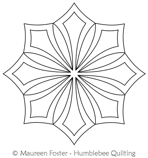Diamond Stretch Block 1 by Maureen Foster. This image demonstrates how this computerized pattern will stitch out once loaded on your robotic quilting system. A full page pdf is included with the design download.