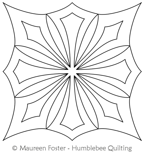Diamond Stretch Block 2 by Maureen Foster. This image demonstrates how this computerized pattern will stitch out once loaded on your robotic quilting system. A full page pdf is included with the design download.