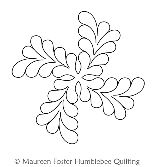 Feather Twister Block by Maureen Foster. This image demonstrates how this computerized pattern will stitch out once loaded on your robotic quilting system. A full page pdf is included with the design download.