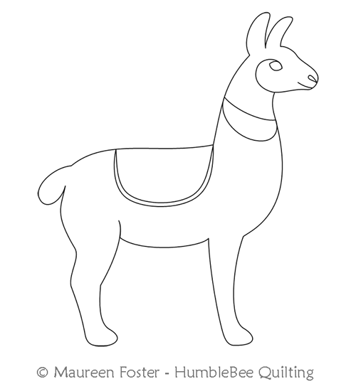 Llama Motif by Maureen Foster. This image demonstrates how this computerized pattern will stitch out once loaded on your robotic quilting system. A full page pdf is included with the design download.