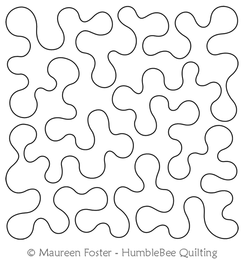 Meander Square Block by Maureen Foster. This image demonstrates how this computerized pattern will stitch out once loaded on your robotic quilting system. A full page pdf is included with the design download.