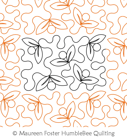 Mod Posie Meander E2E by Maureen Foster. This image demonstrates how this computerized pattern will stitch out once loaded on your robotic quilting system. A full page pdf is included with the design download.