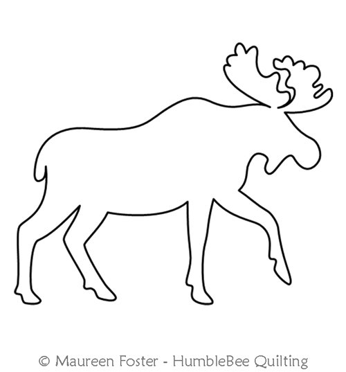 Moose Motif MeF by Maureen Foster. This image demonstrates how this computerized pattern will stitch out once loaded on your robotic quilting system. A full page pdf is included with the design download.