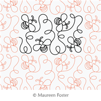 Bees N Loops 1 E2E by Maureen Foster. This image demonstrates how this computerized pattern will stitch out once loaded on your robotic quilting system. A full page pdf is included with the design download.