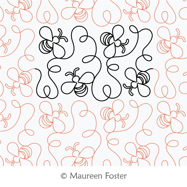 Bees N Loops 1 E2E by Maureen Foster. This image demonstrates how this computerized pattern will stitch out once loaded on your robotic quilting system. A full page pdf is included with the design download.