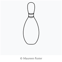 Bowling Pin Motif by Maureen Foster. This image demonstrates how this computerized pattern will stitch out once loaded on your robotic quilting system. A full page pdf is included with the design download.