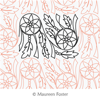 Dream Catcher Duet E2E by Maureen Foster. This image demonstrates how this computerized pattern will stitch out once loaded on your robotic quilting system. A full page pdf is included with the design download.